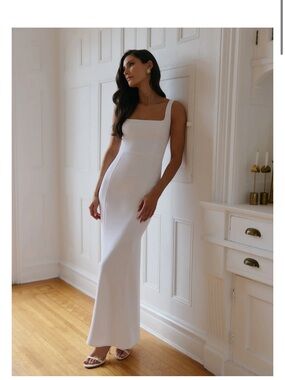 Park & Fifth White Square-Neck Midi Dress